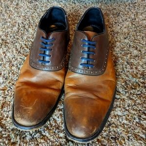 Aston Grey two tone Brown dress shoes size 9